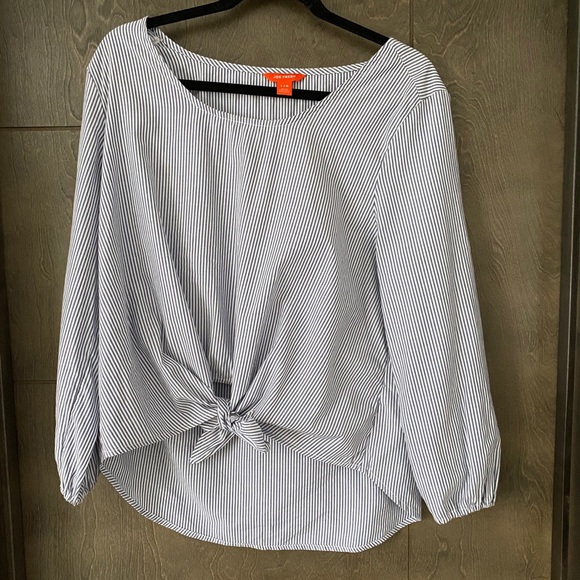 Joe Fresh Front Tie Stripe Blouse - Picture 1 of 4